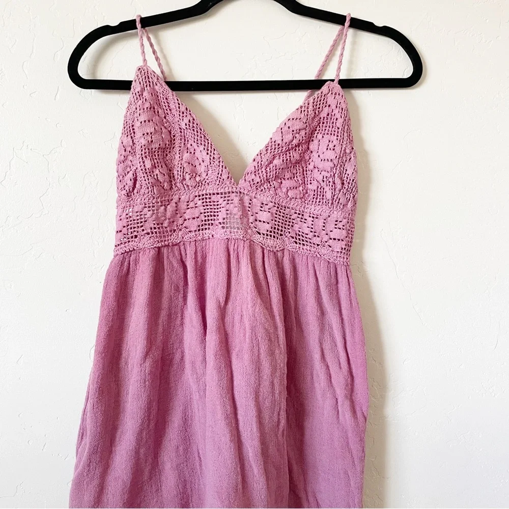 Jen's Pirate Booty Mauve Crochet Babydoll Tunic - Picture 2 of 8